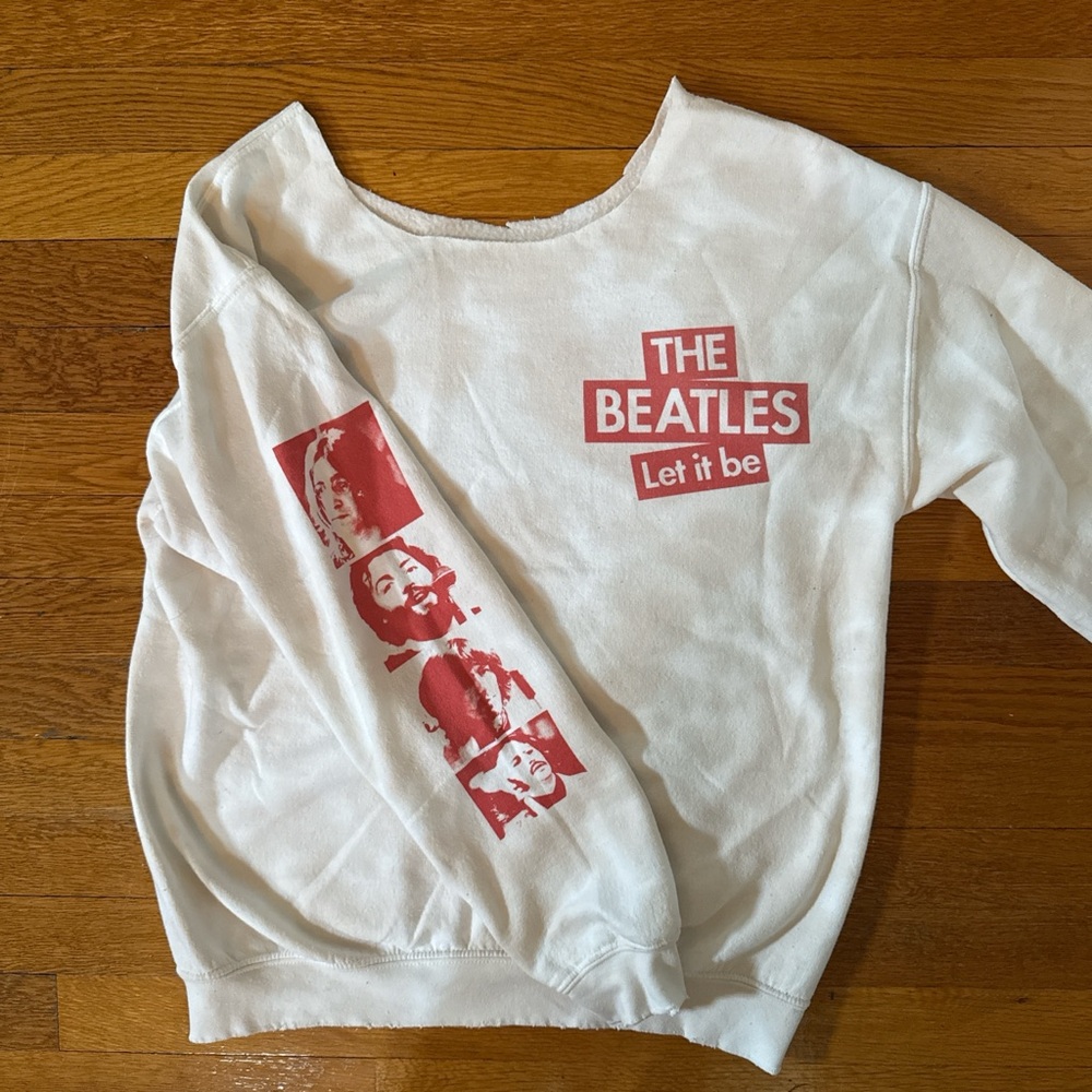 Junk Food Clothing White and Red Beatles Hoodie